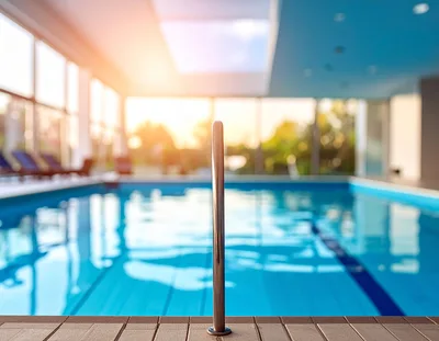 Indoor Swimming Pool With Sunset View