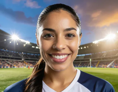 Portrait Of A Smiling Female Soccer Player