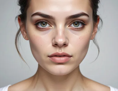 Portrait Of A Young Woman With Natural Features