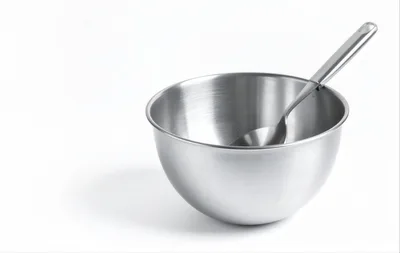 Stainless Steel Mixing Bowl With Metal Spoon