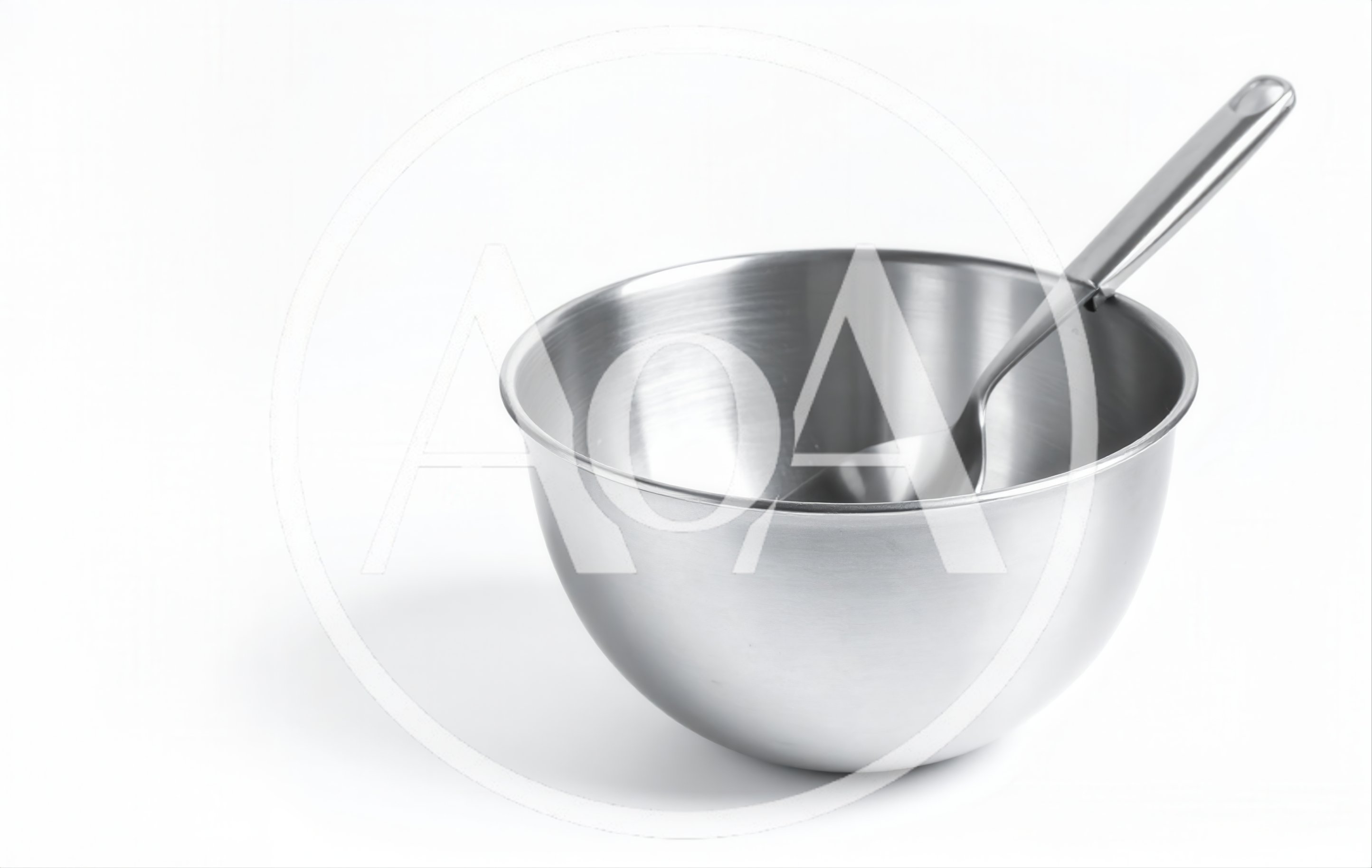 Stainless Steel Mixing Bowl With Metal Spoon