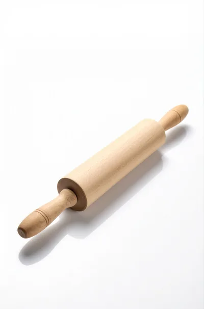 Wooden Rolling Pin Isolated On White Background