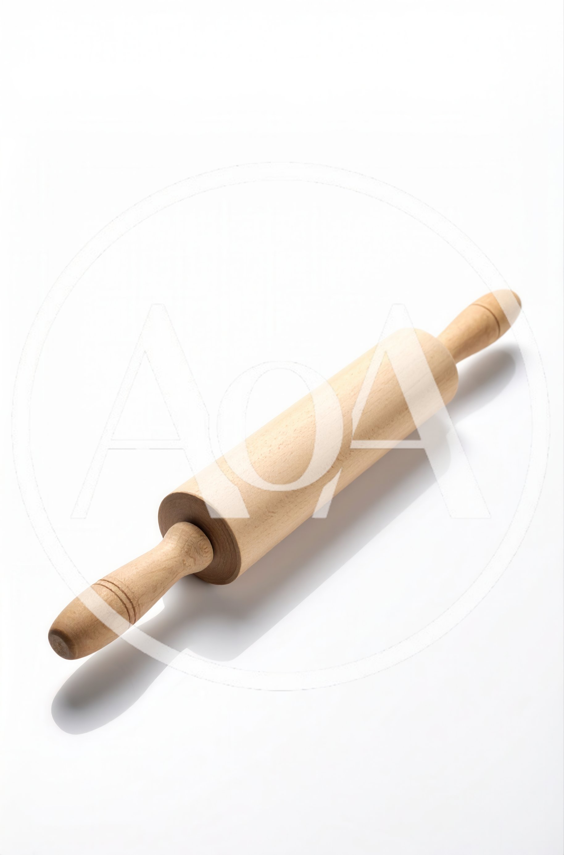 Wooden Rolling Pin Isolated On White Background