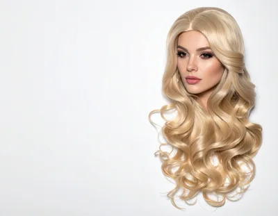 Portrait Of A Beautiful Woman With Long Blonde Hair