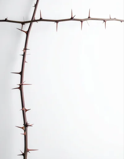 Two Thorny Branches Forming A Corner Frame