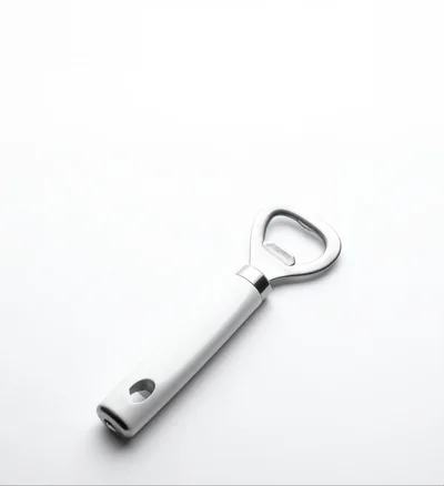 White Handled Metal Bottle Opener