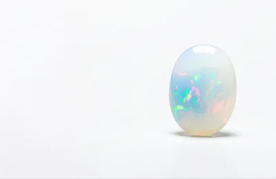 Oval Cabochon Cut White Opal Gemstone
