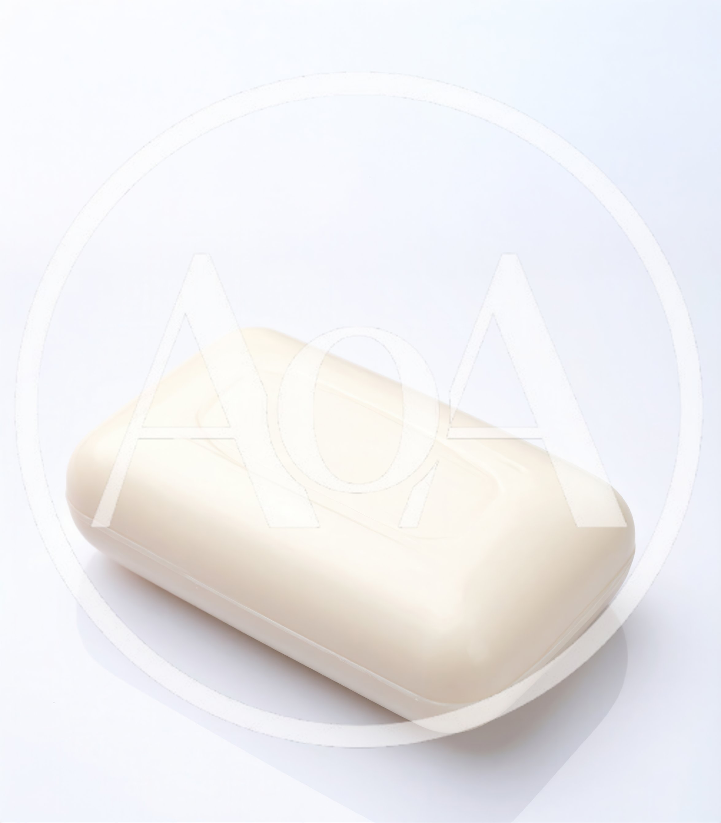 Single Bar Of White Soap On White Background