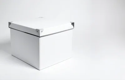 White Storage Box With Metal Corner Protectors