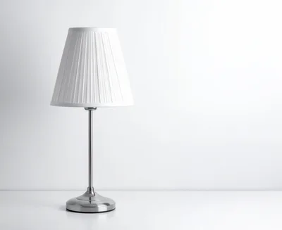 Modern Table Lamp With Pleated White Shade