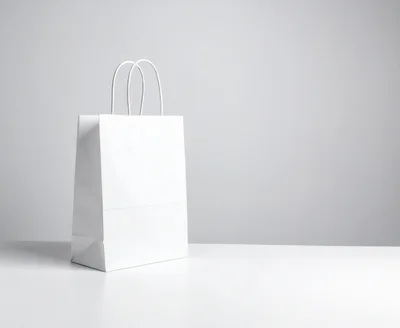 Blank White Paper Shopping Bag Mockup
