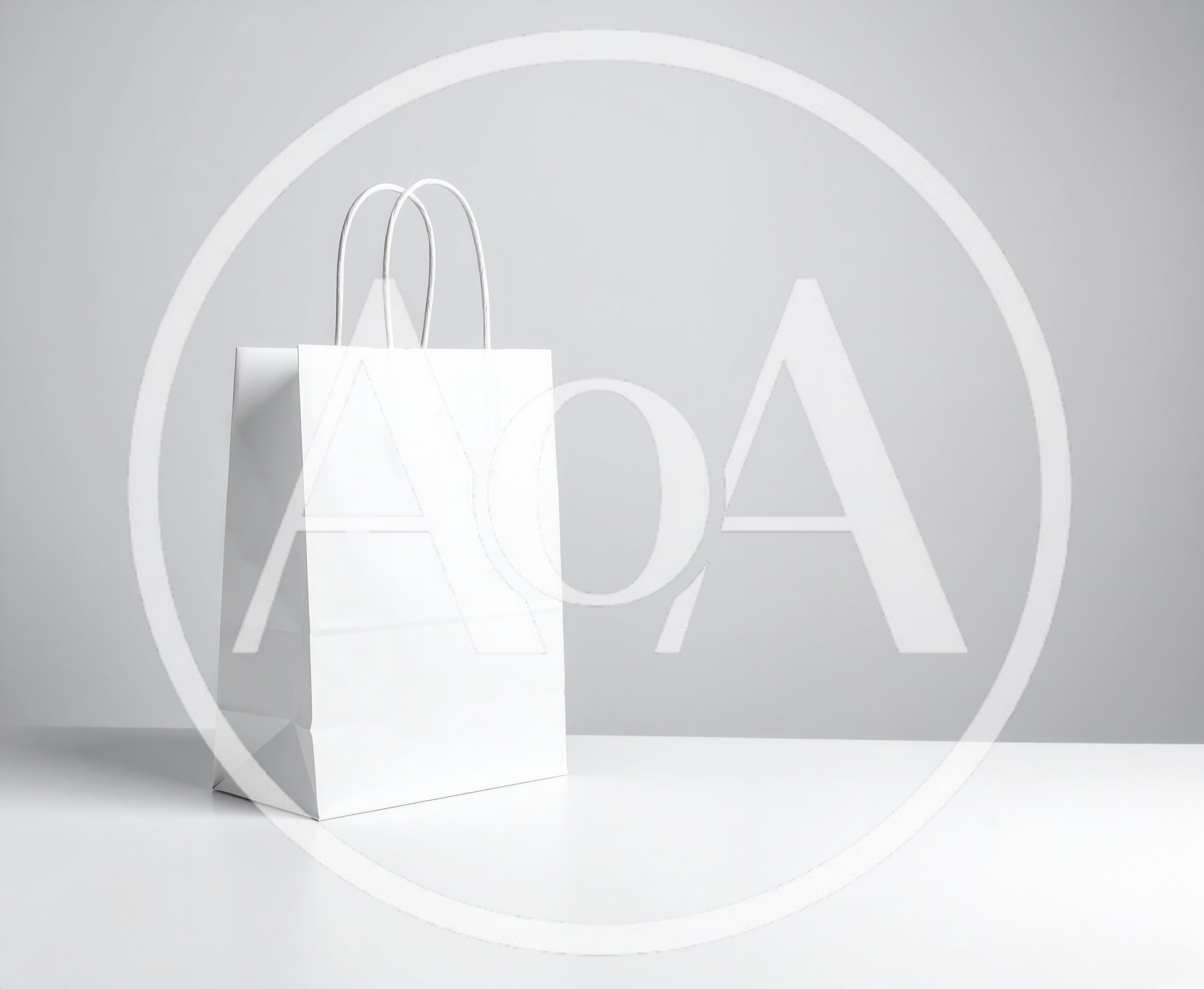Blank White Paper Shopping Bag Mockup