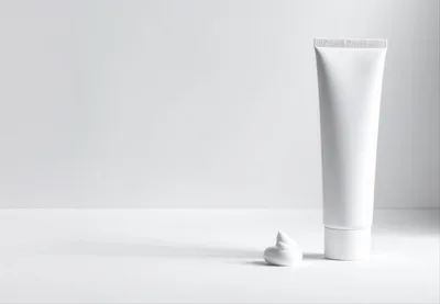 White Cosmetic Tube With Cream Sample