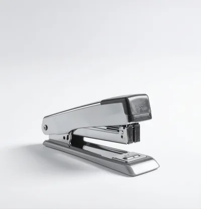 Chrome Office Stapler On White Background