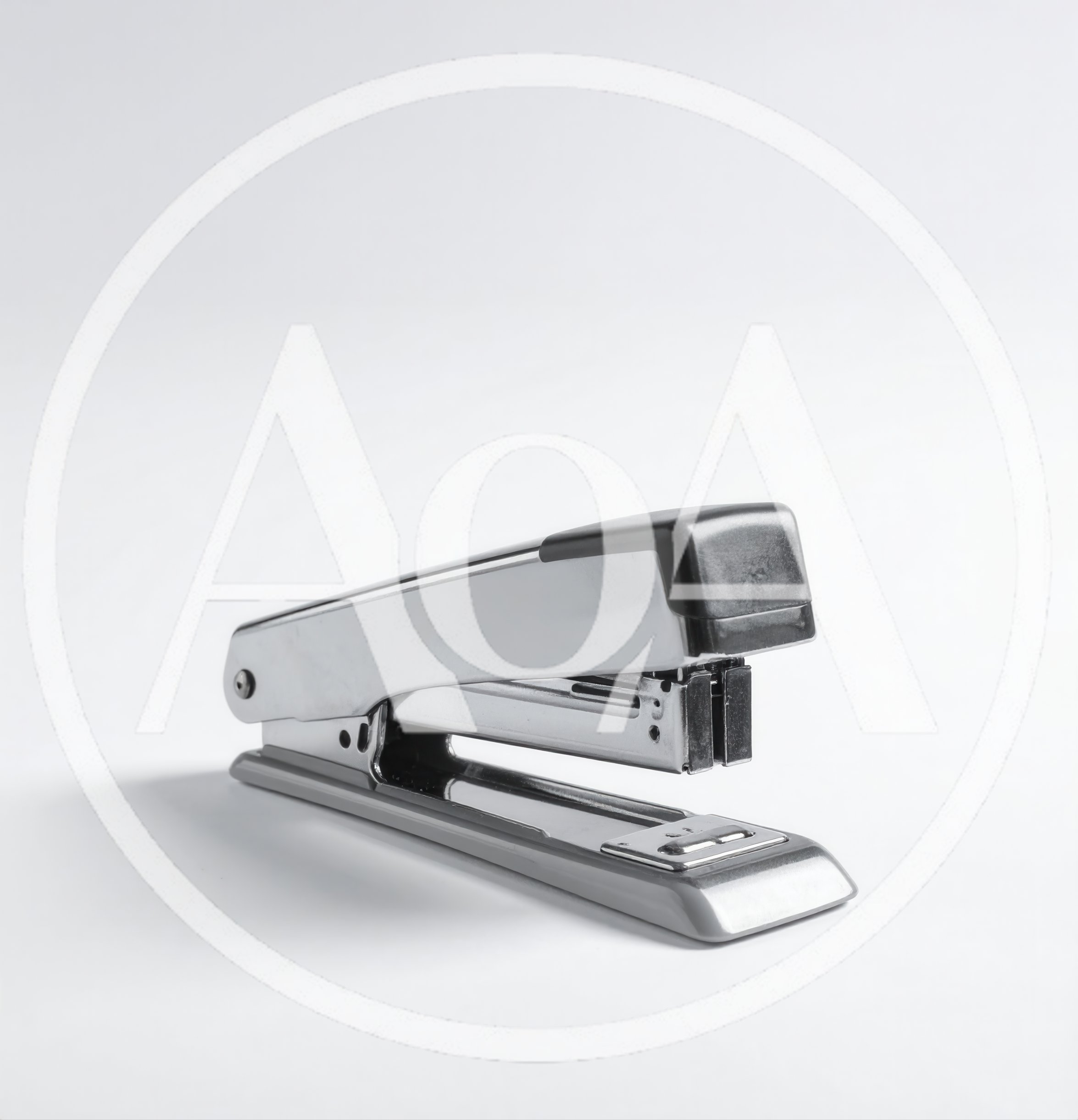 Chrome Office Stapler On White Background