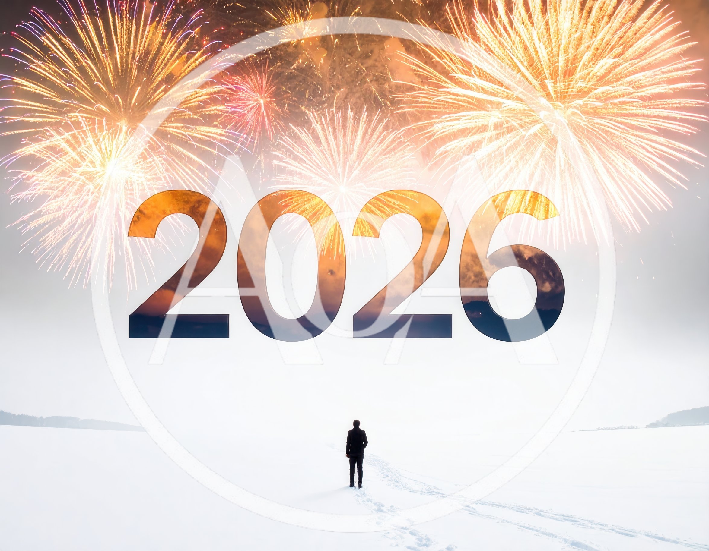 Person Walking Toward 2026 Fireworks Display
