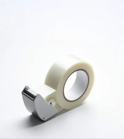 Clear Adhesive Tape Dispenser On White Background