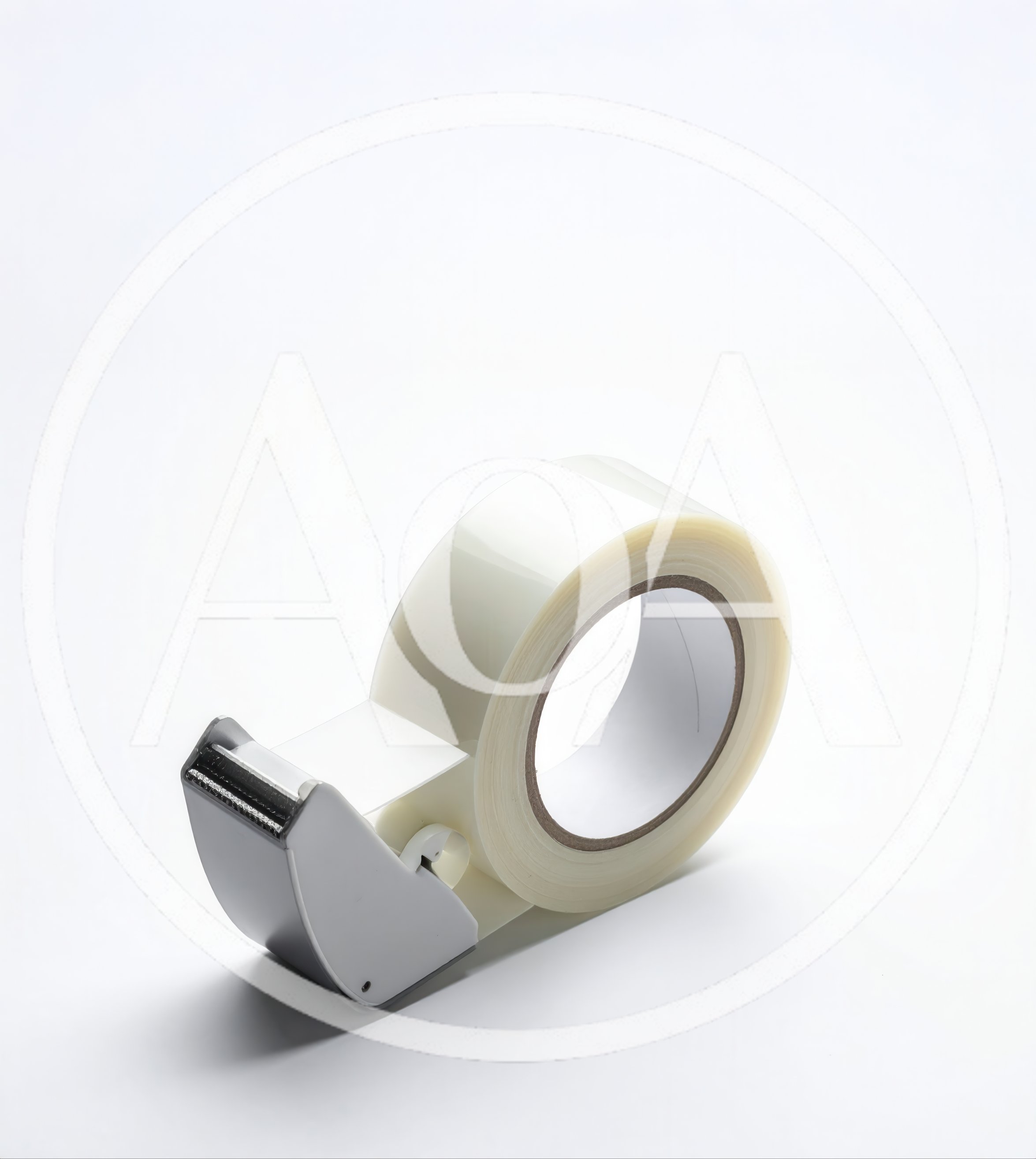 Clear Adhesive Tape Dispenser On White Background