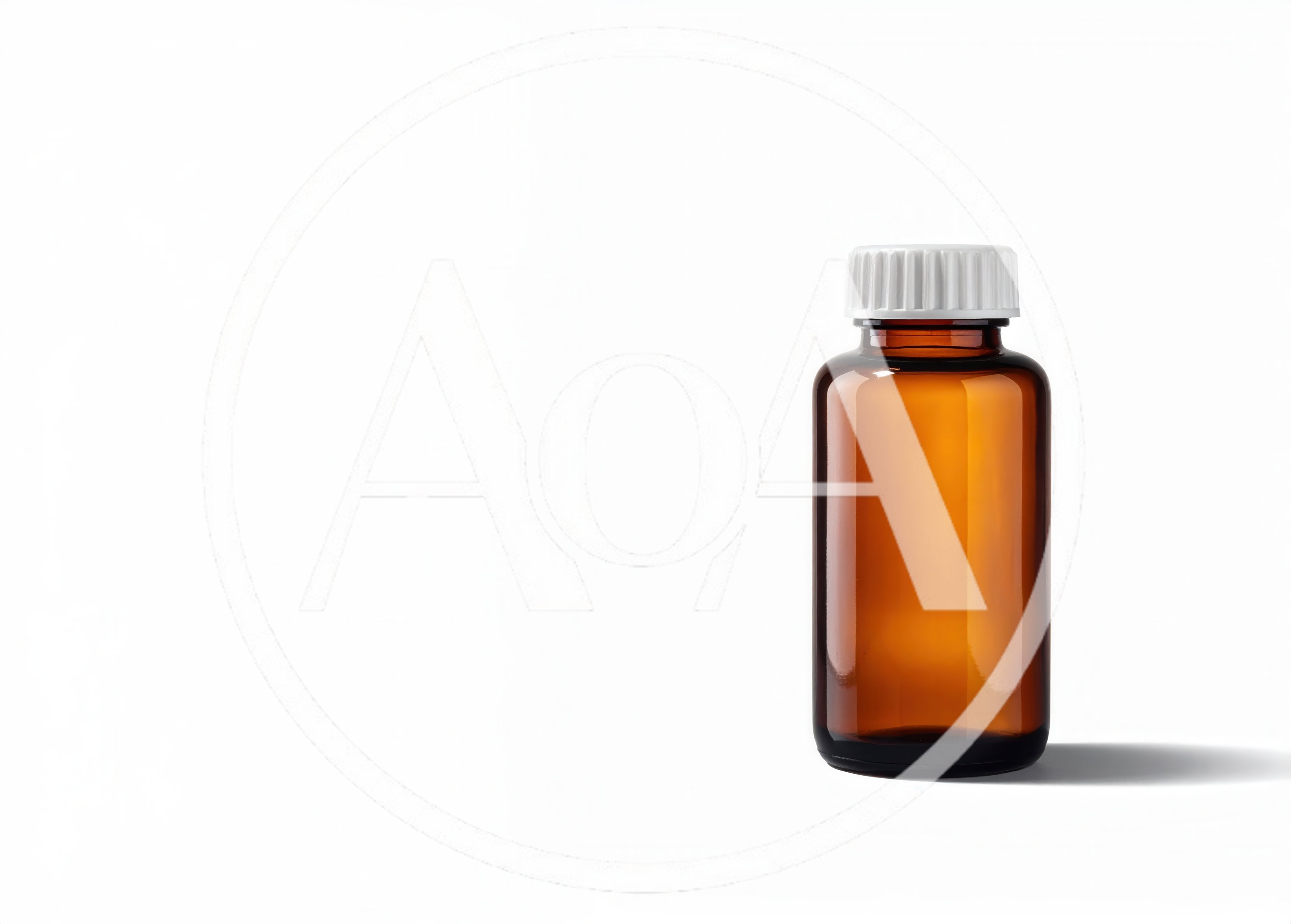 Amber Glass Medicine Bottle With White Cap