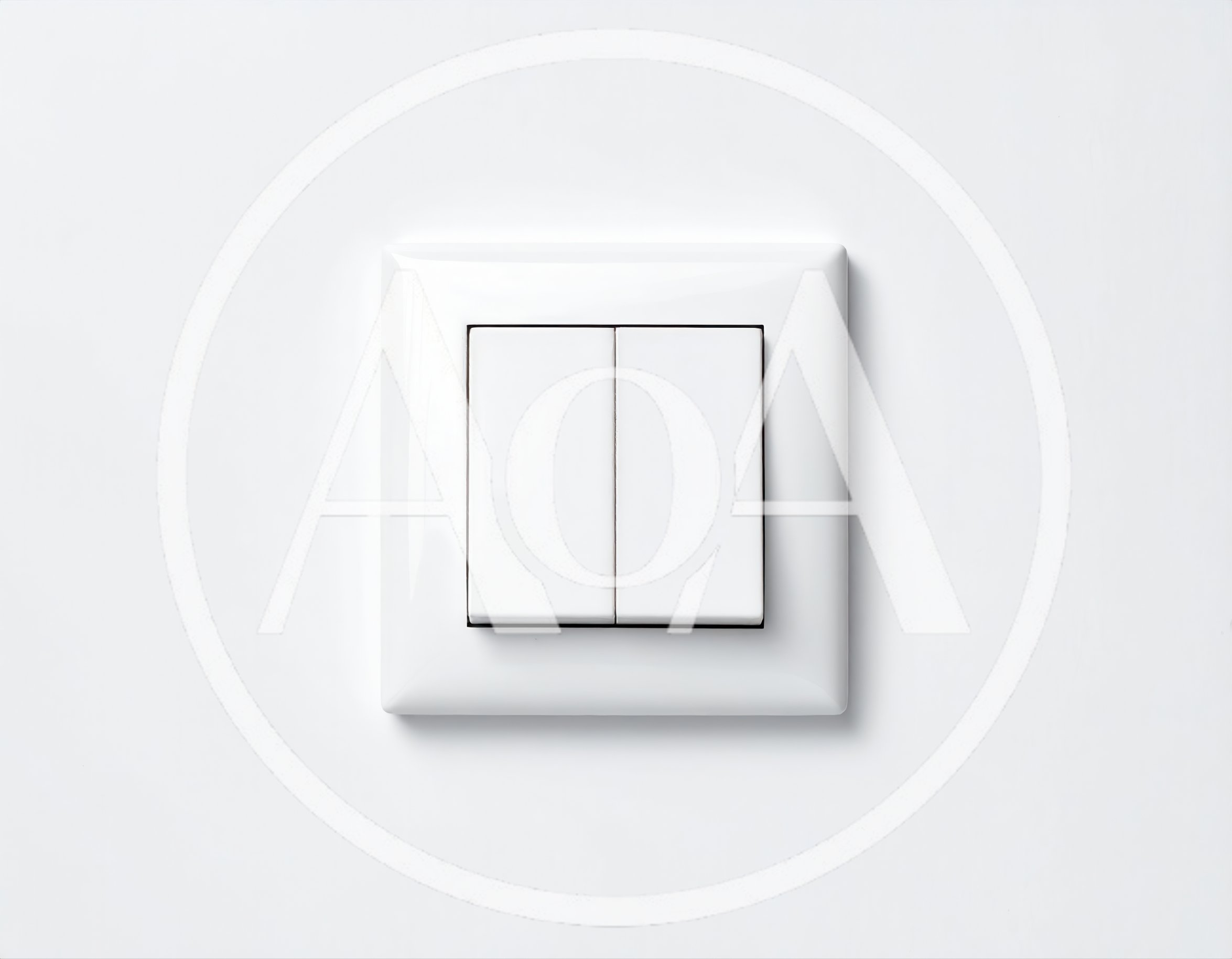 White Double Light Switch On A Plain Wall