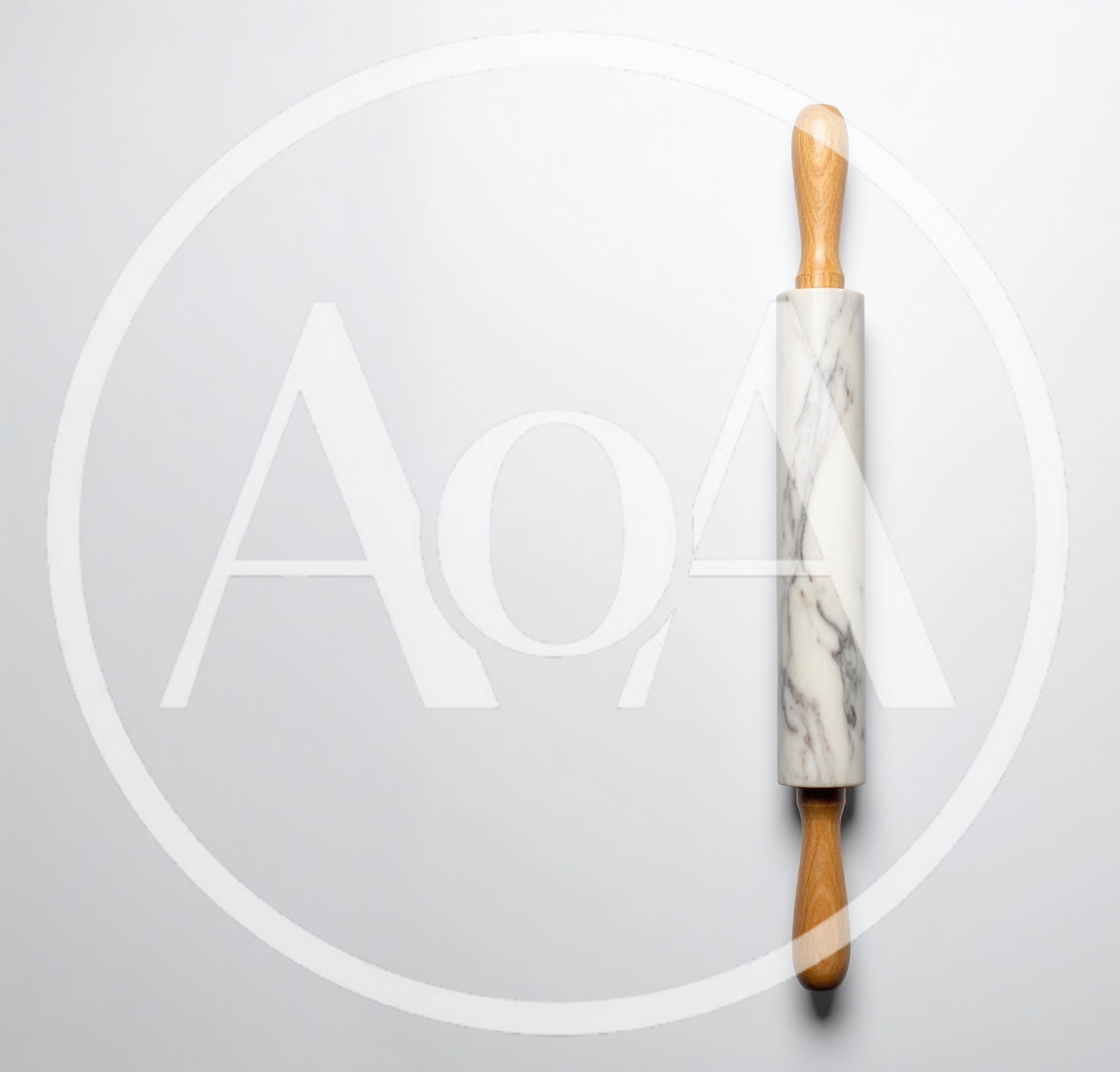 Marble Rolling Pin With Wooden Handles