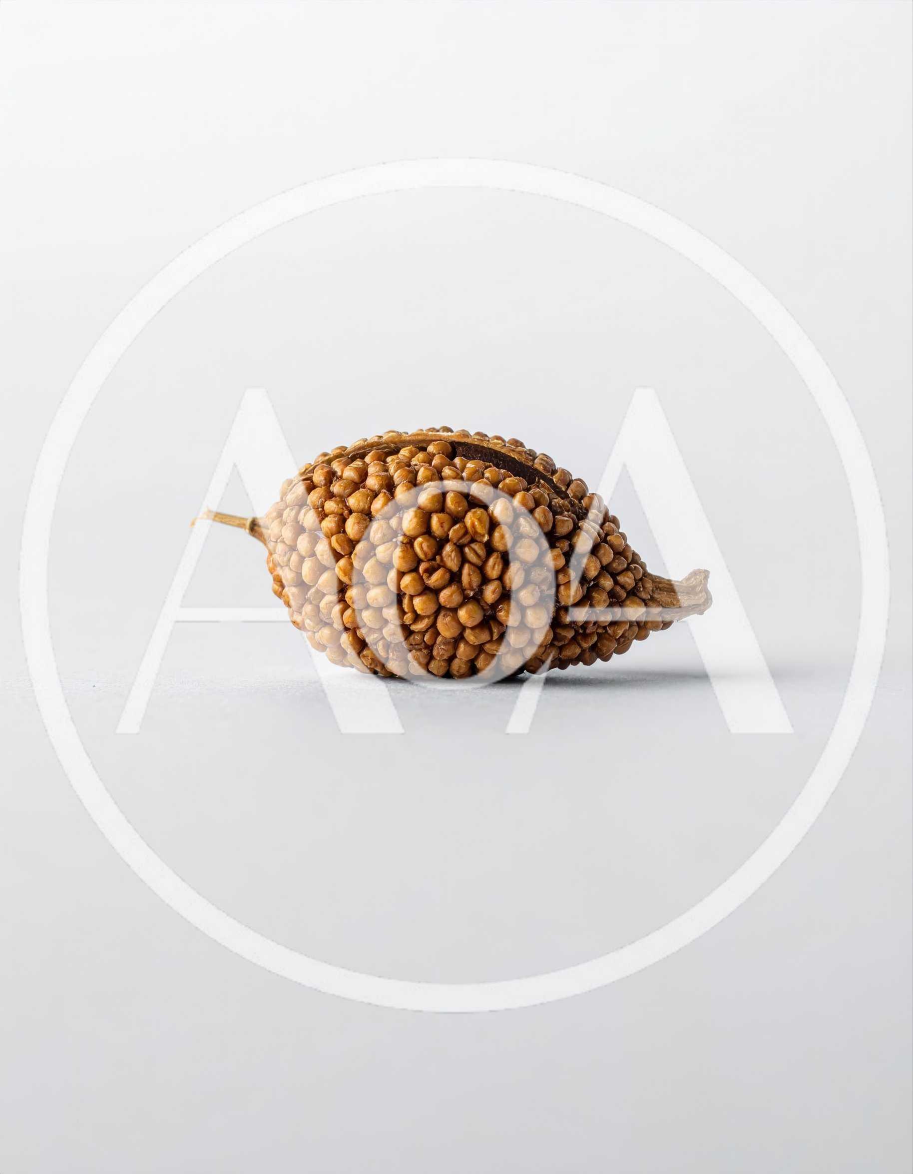 Single Dried Sorghum Grain Head On White Background