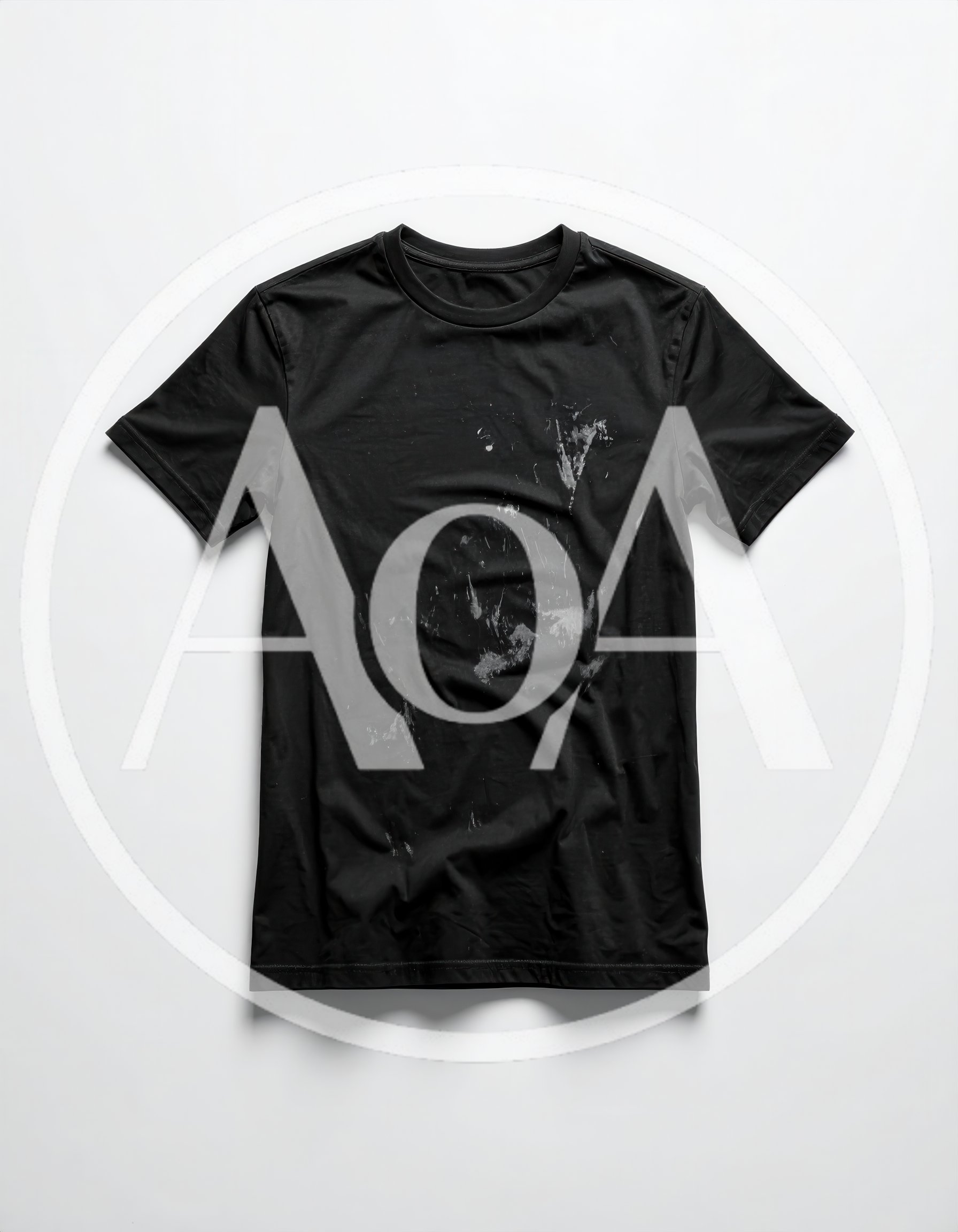Black T-Shirt With Paint Splatter Stains