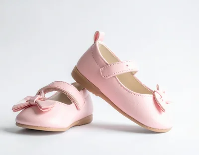 Pair Of Pink Leather Mary Jane Shoes