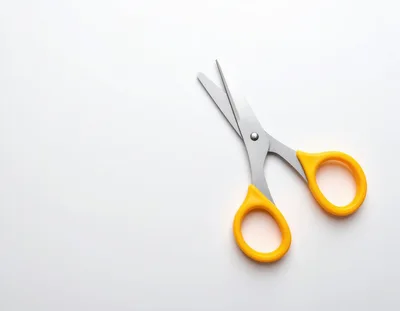 Yellow Handled Scissors Isolated On White Background