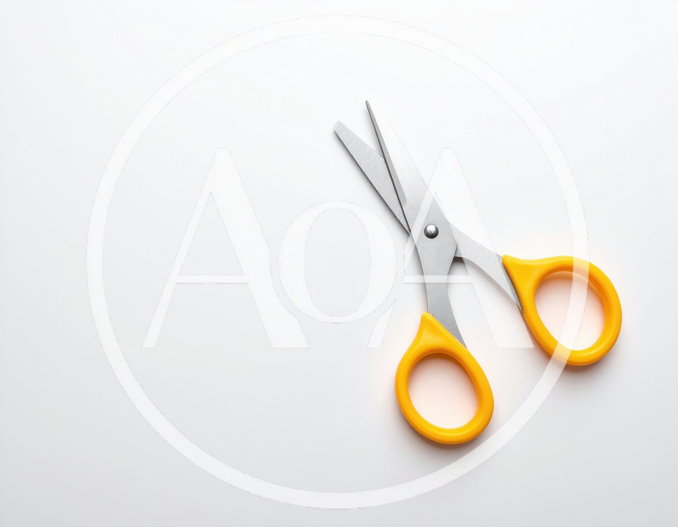 Yellow Handled Scissors Isolated On White Background