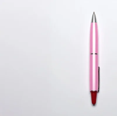 Pink Ballpoint Pen Isolated On White Background