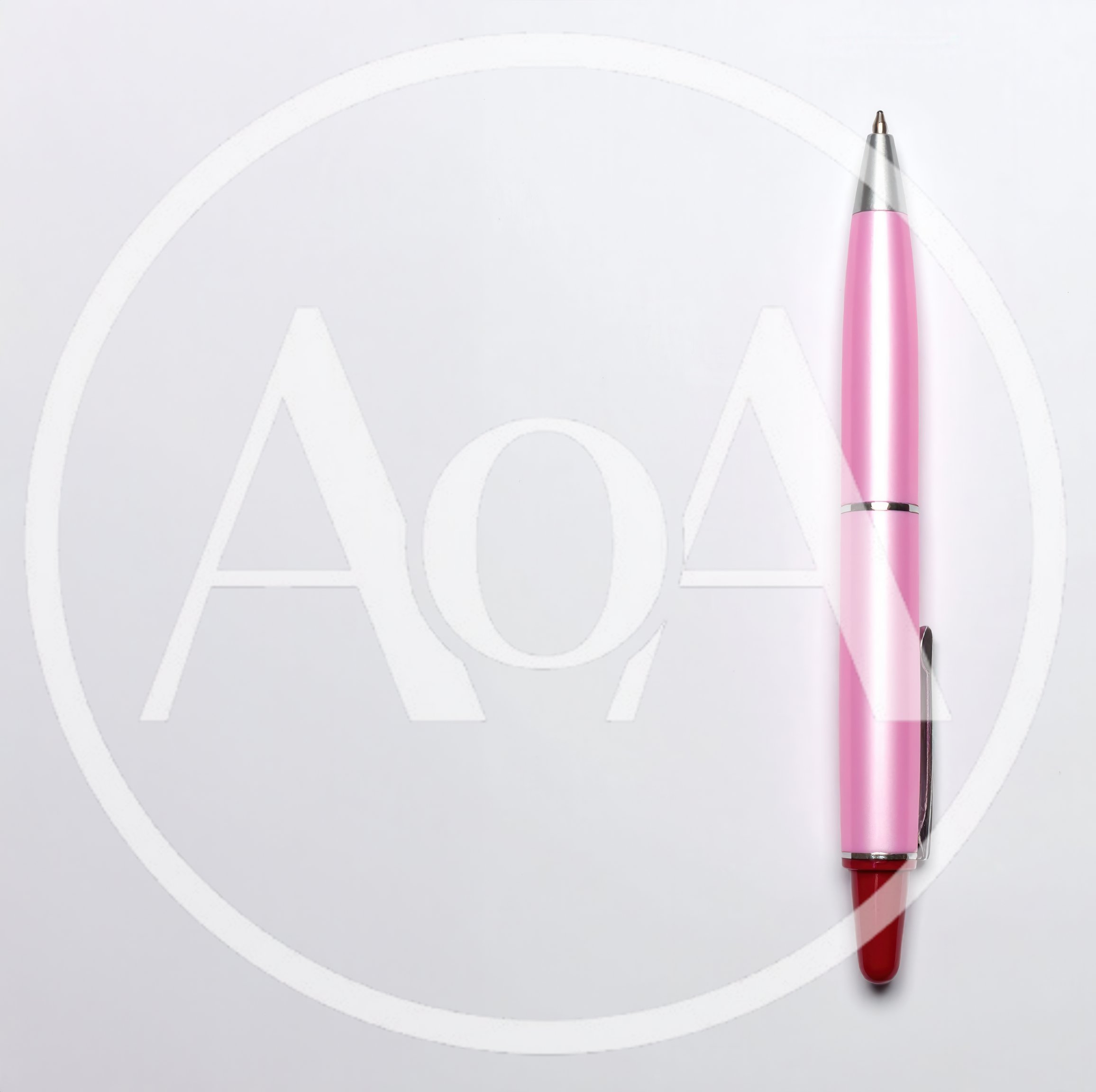 Pink Ballpoint Pen Isolated On White Background