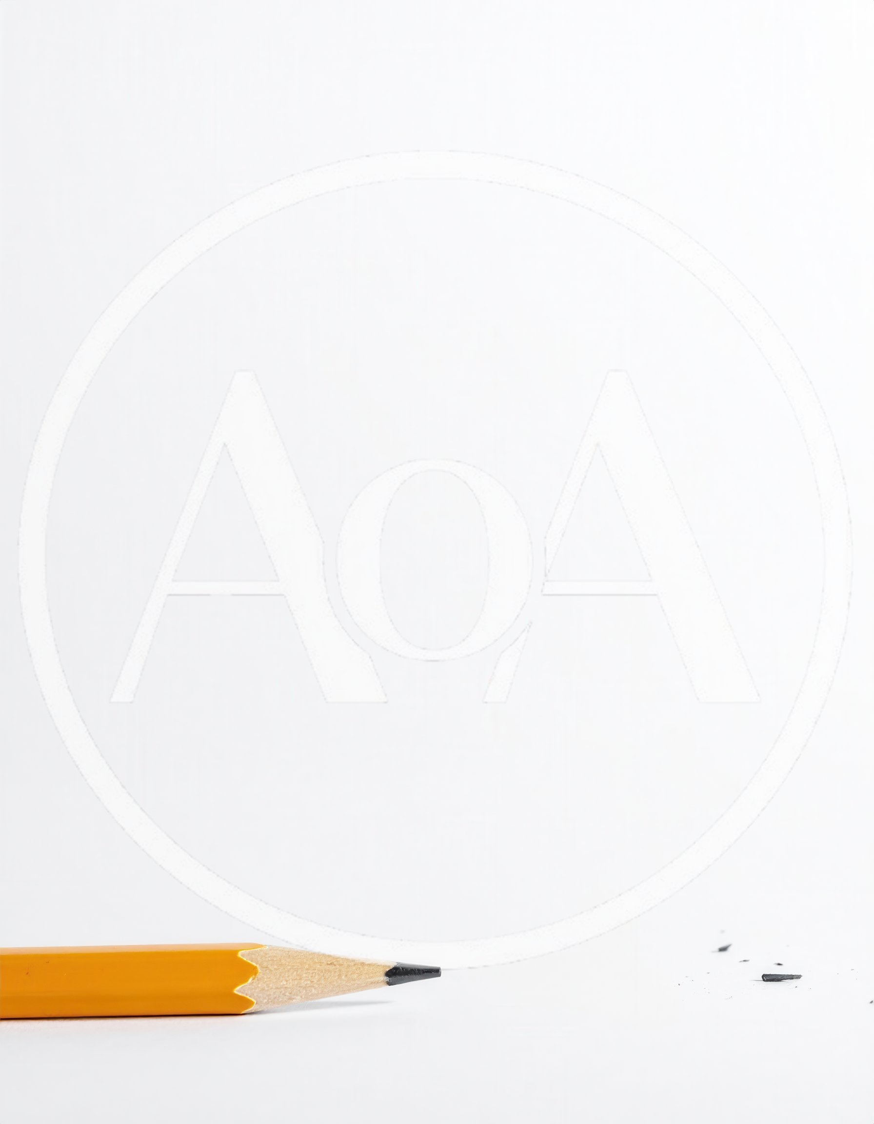 Yellow Pencil With Graphite Shavings On White Background