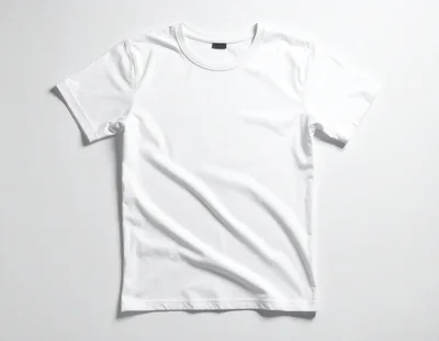 Blank White T-Shirt on Plain Background