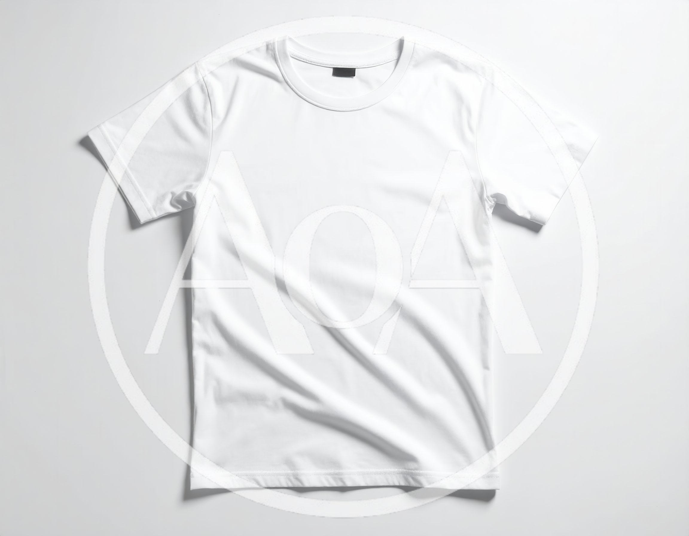 Blank White T-Shirt on Plain Background