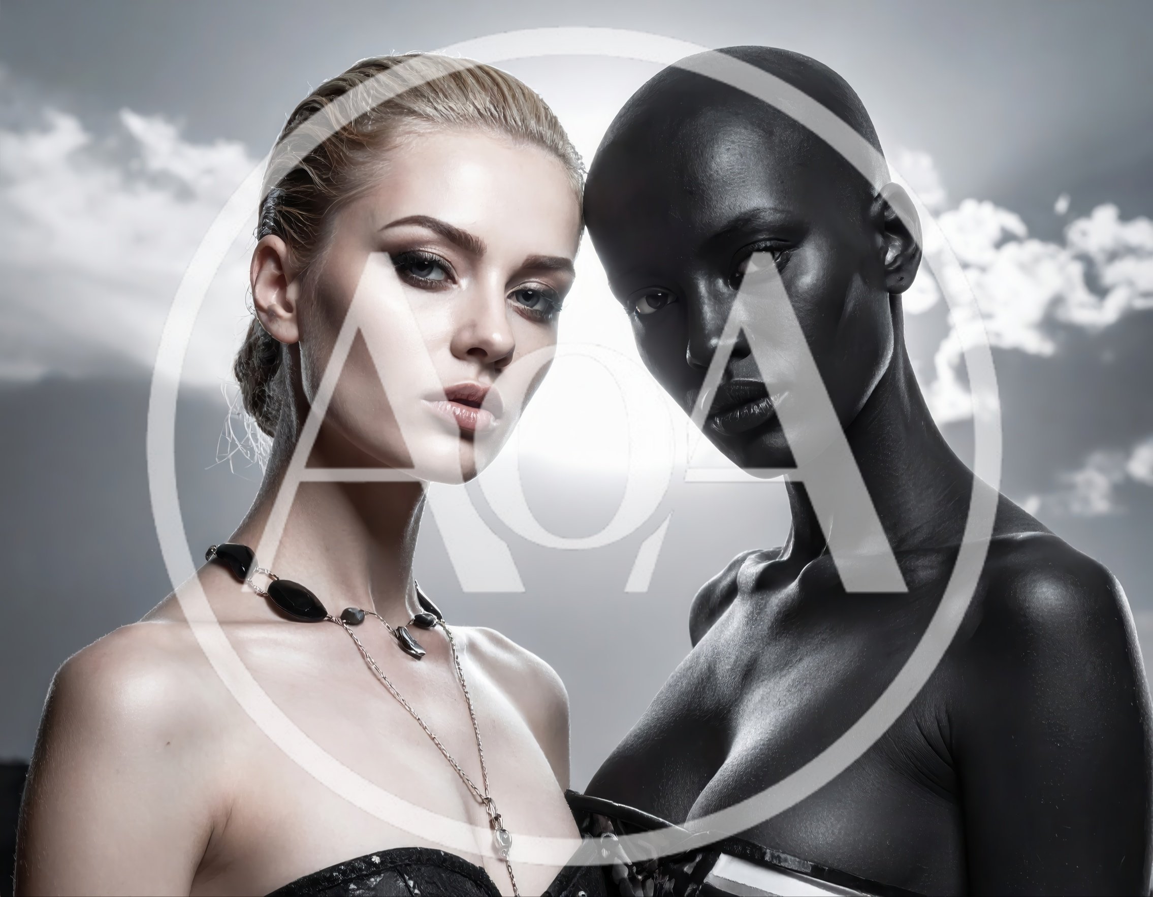 Two Fashion Models With Contrasting Skin Tones