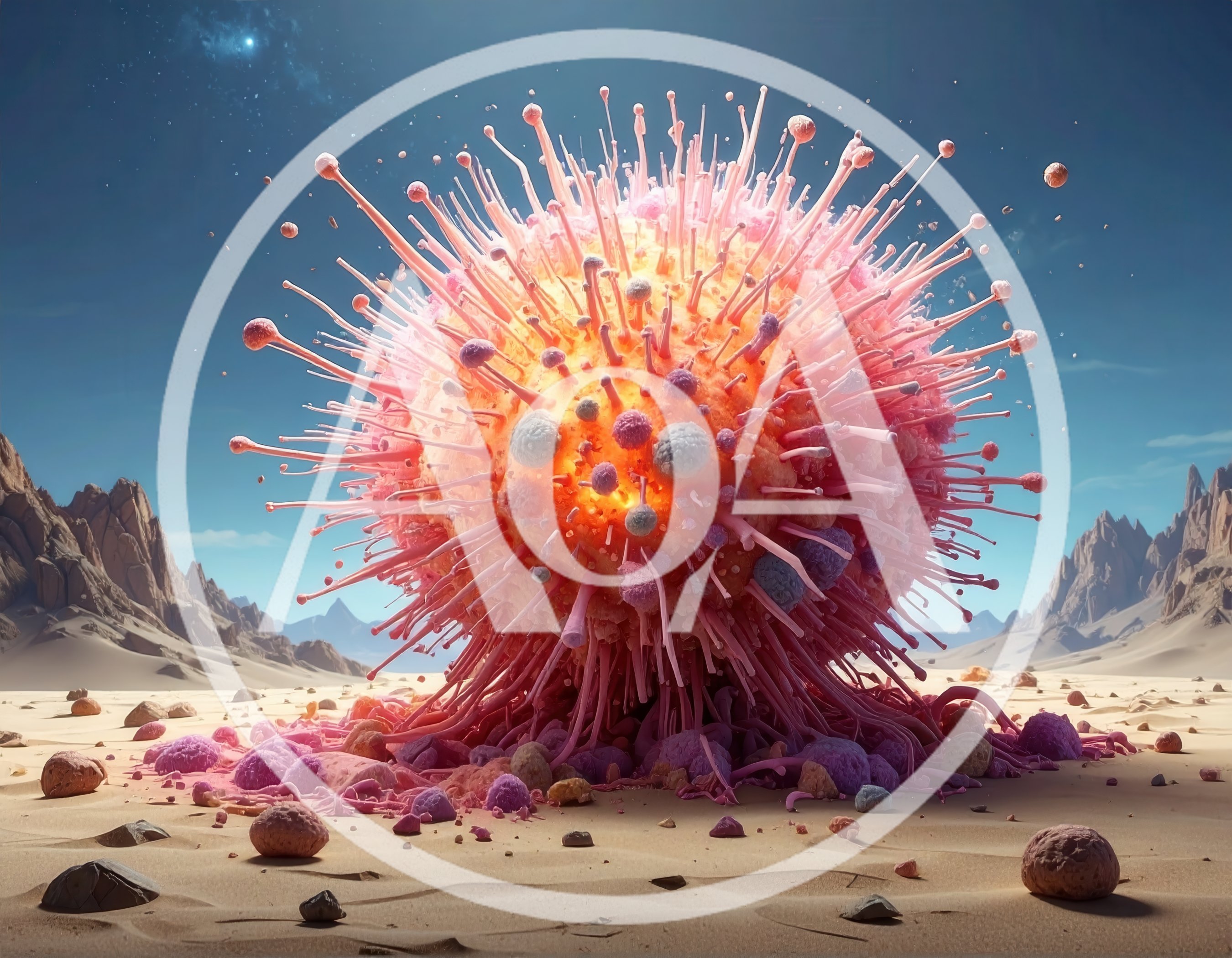 Surreal Alien Organism On Desert Landscape