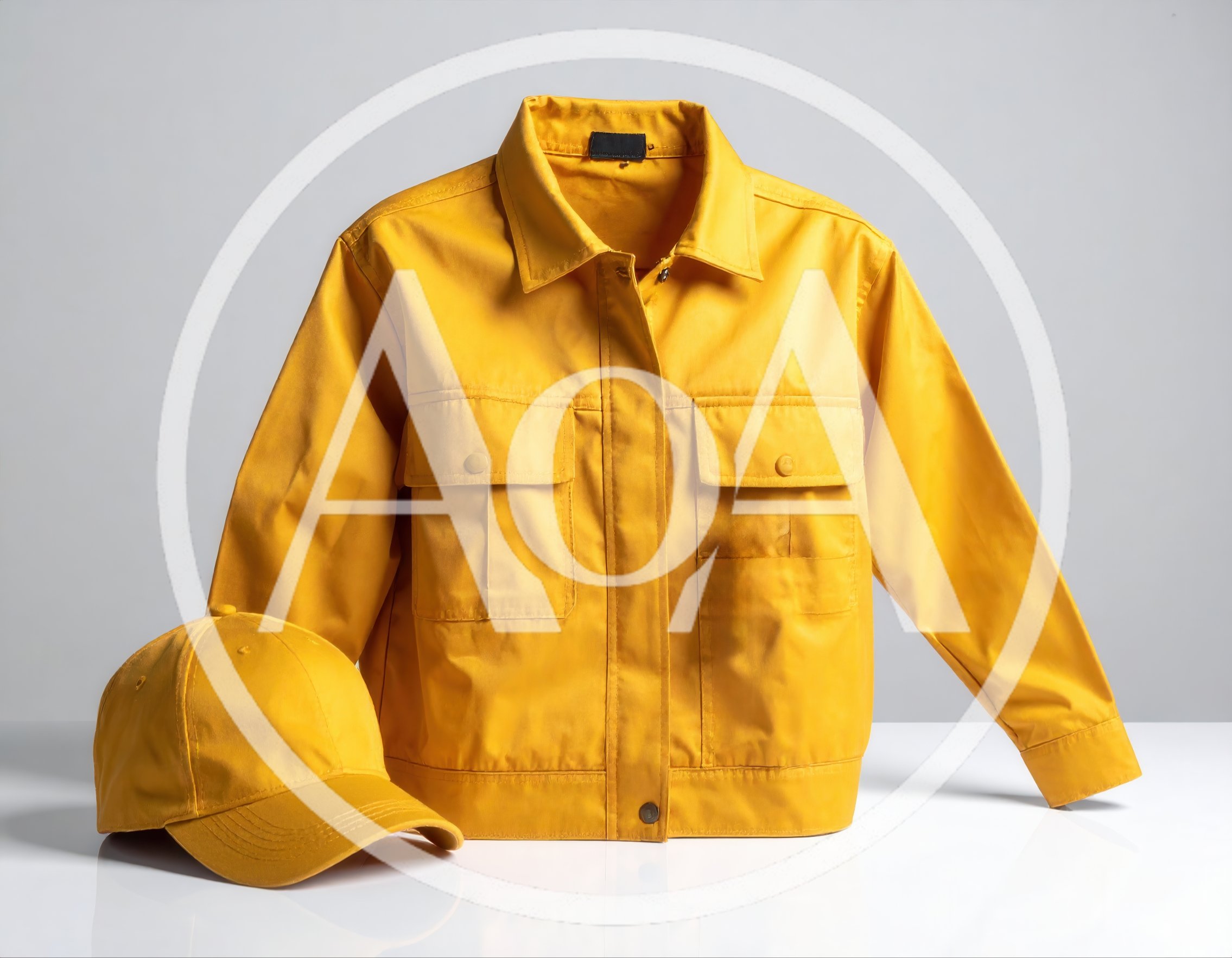 Yellow Utility Jacket and Matching Baseball Cap