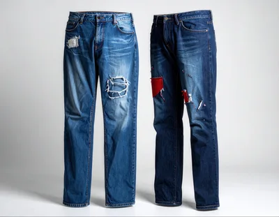 Two Pairs Of Distressed Denim Jeans