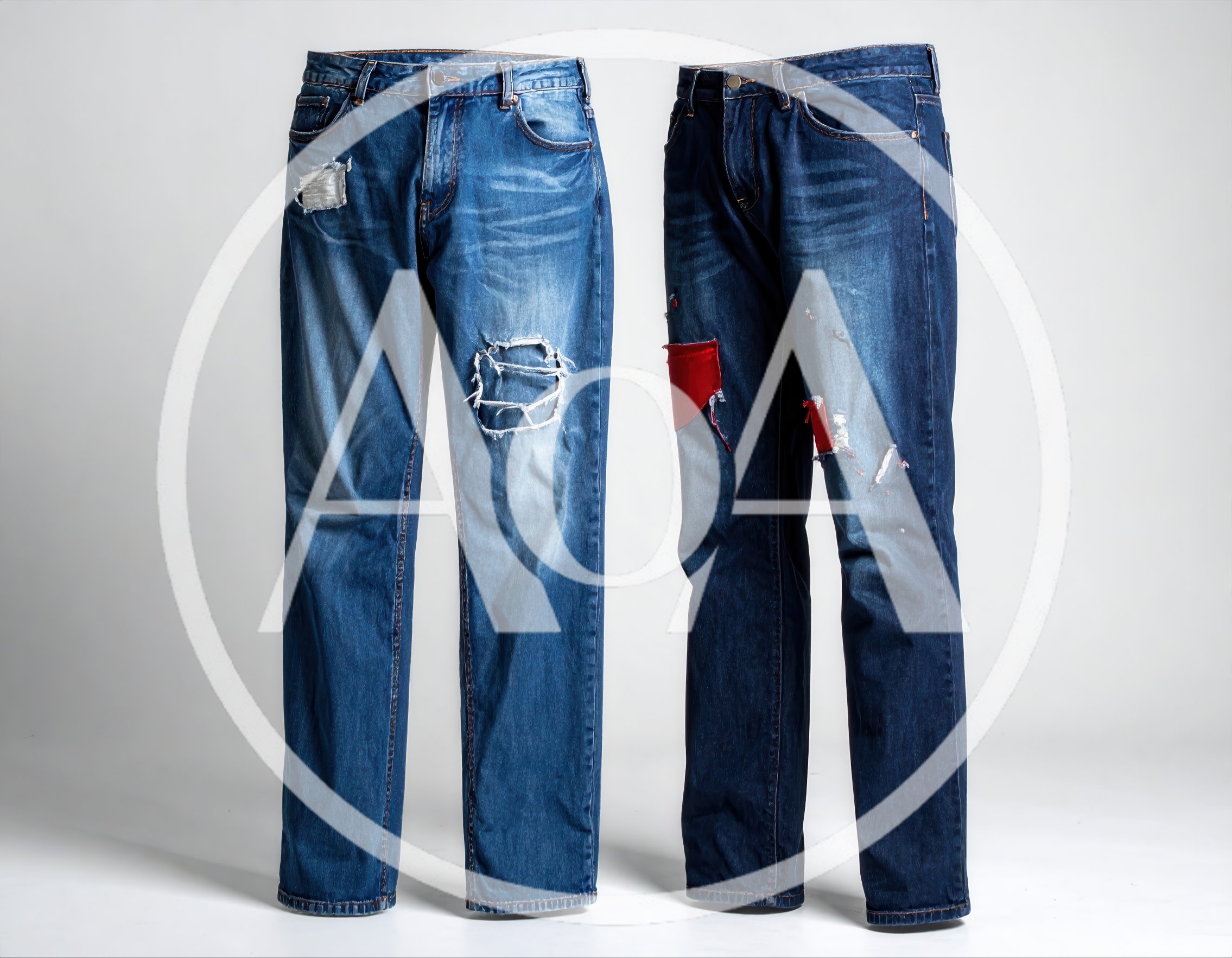 Two Pairs Of Distressed Denim Jeans