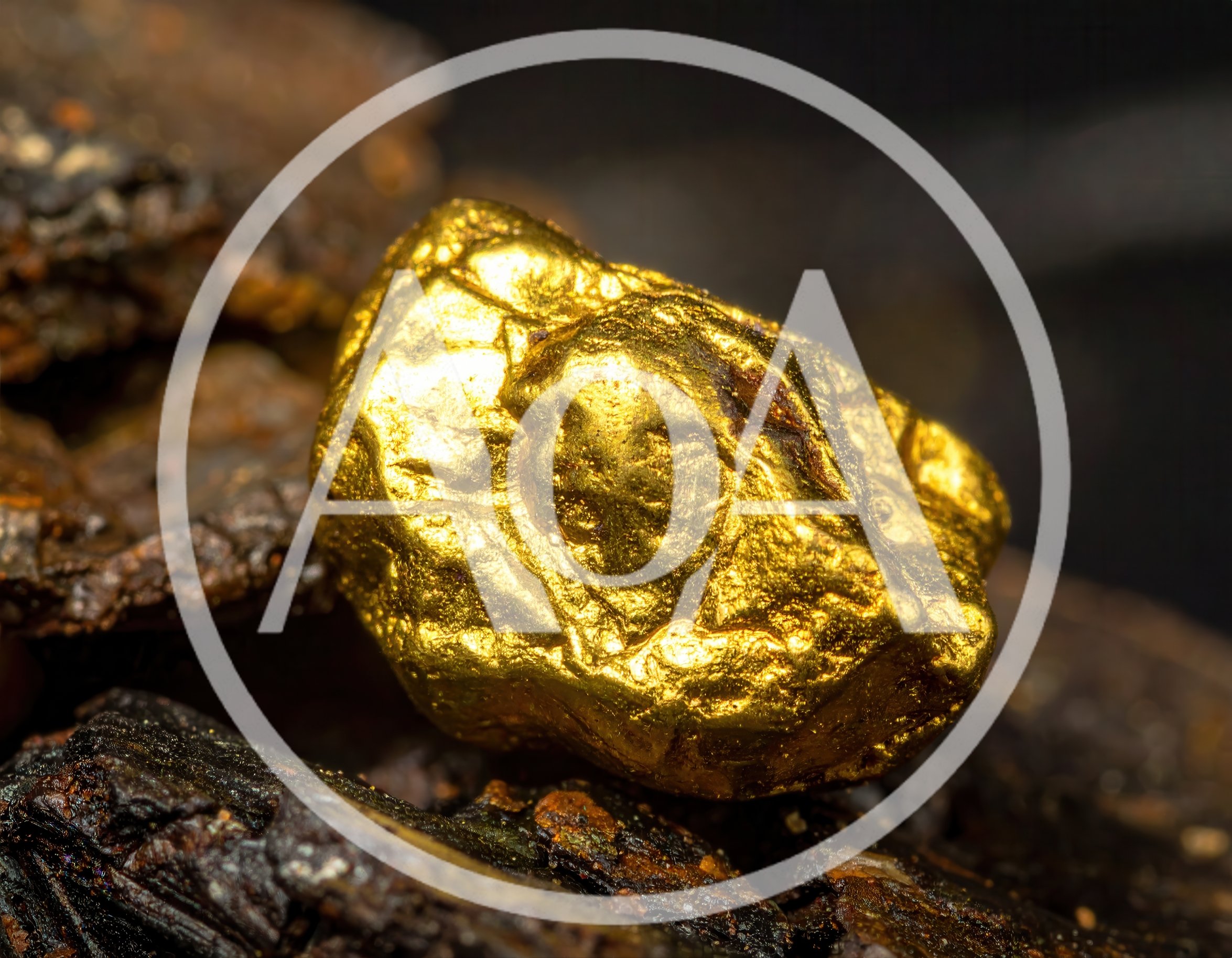 Macro Shot of a Raw Gold Nugget