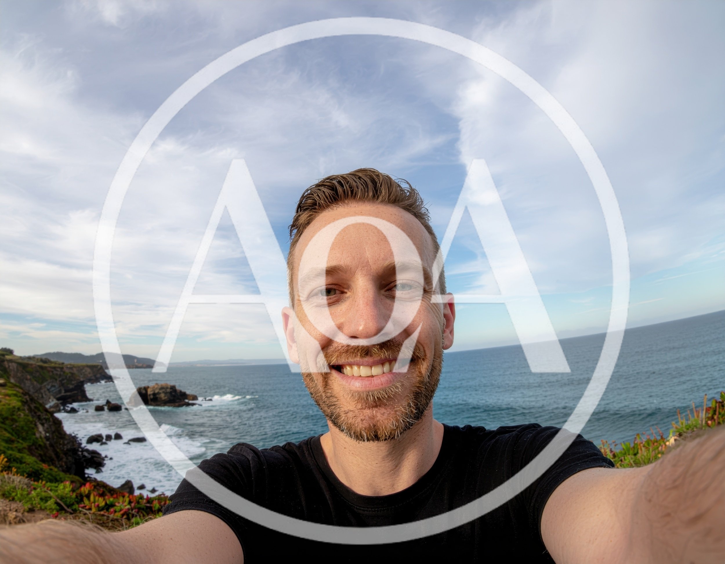Man Taking A Selfie On A Coastal Cliff