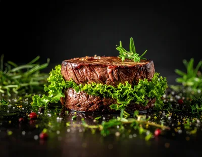 Grilled Beef Steak Sandwich With Fresh Lettuce