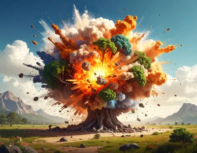 Surreal Explosion Of A Giant Ancient Tree