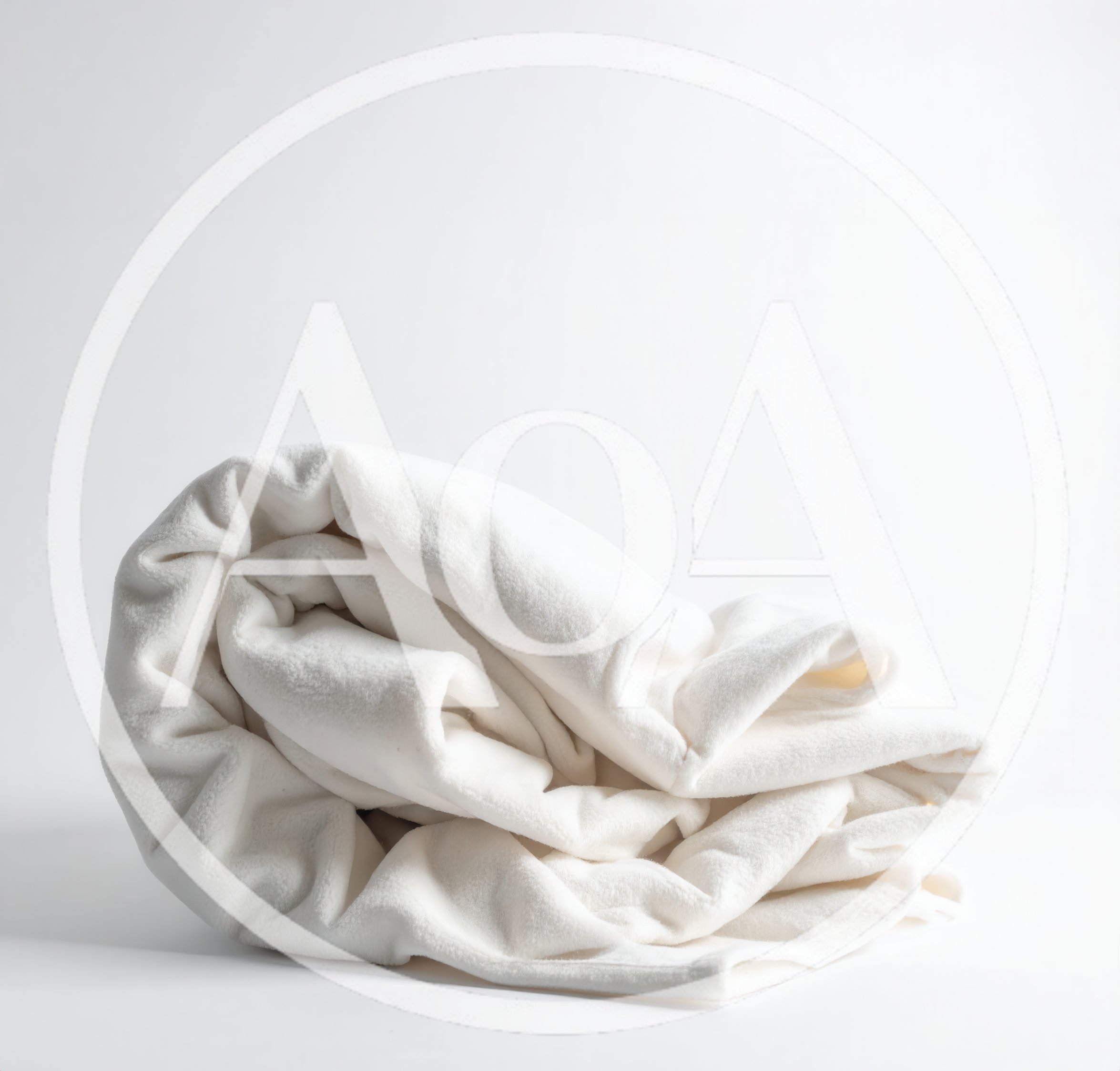 Folded White Fleece Blanket On White Background