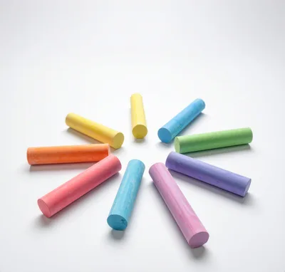 Colorful Chalk Sticks Arranged In A Circle