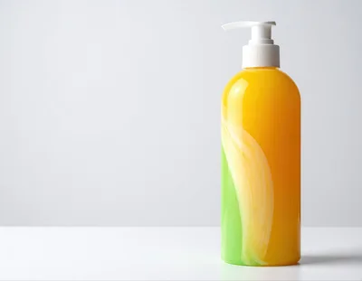 Yellow And Green Liquid Soap Dispenser Bottle