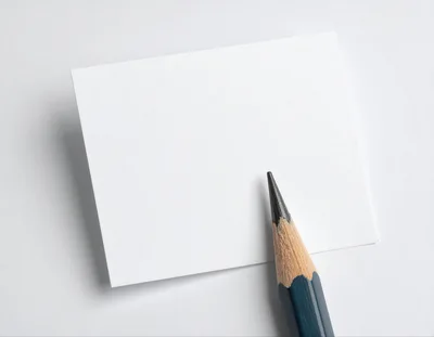 Blank White Paper Note With Graphite Pencil