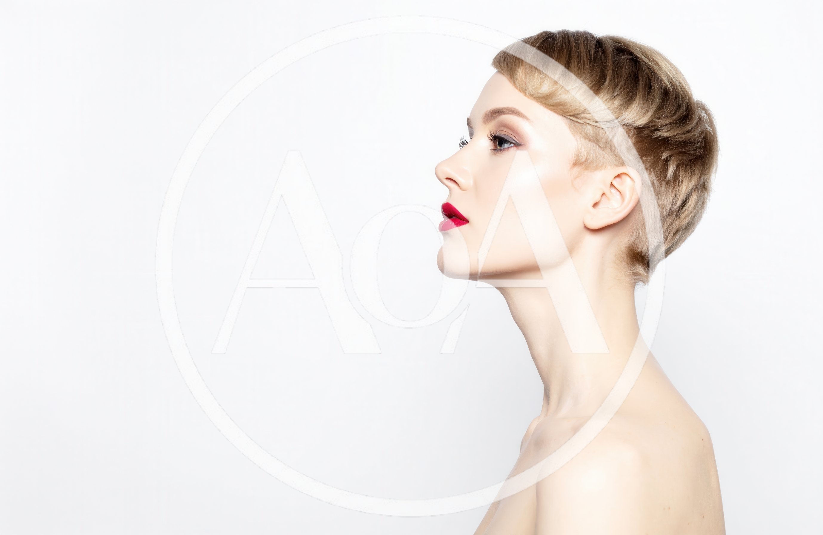 Profile Portrait Of A Woman With Short Blonde Hair