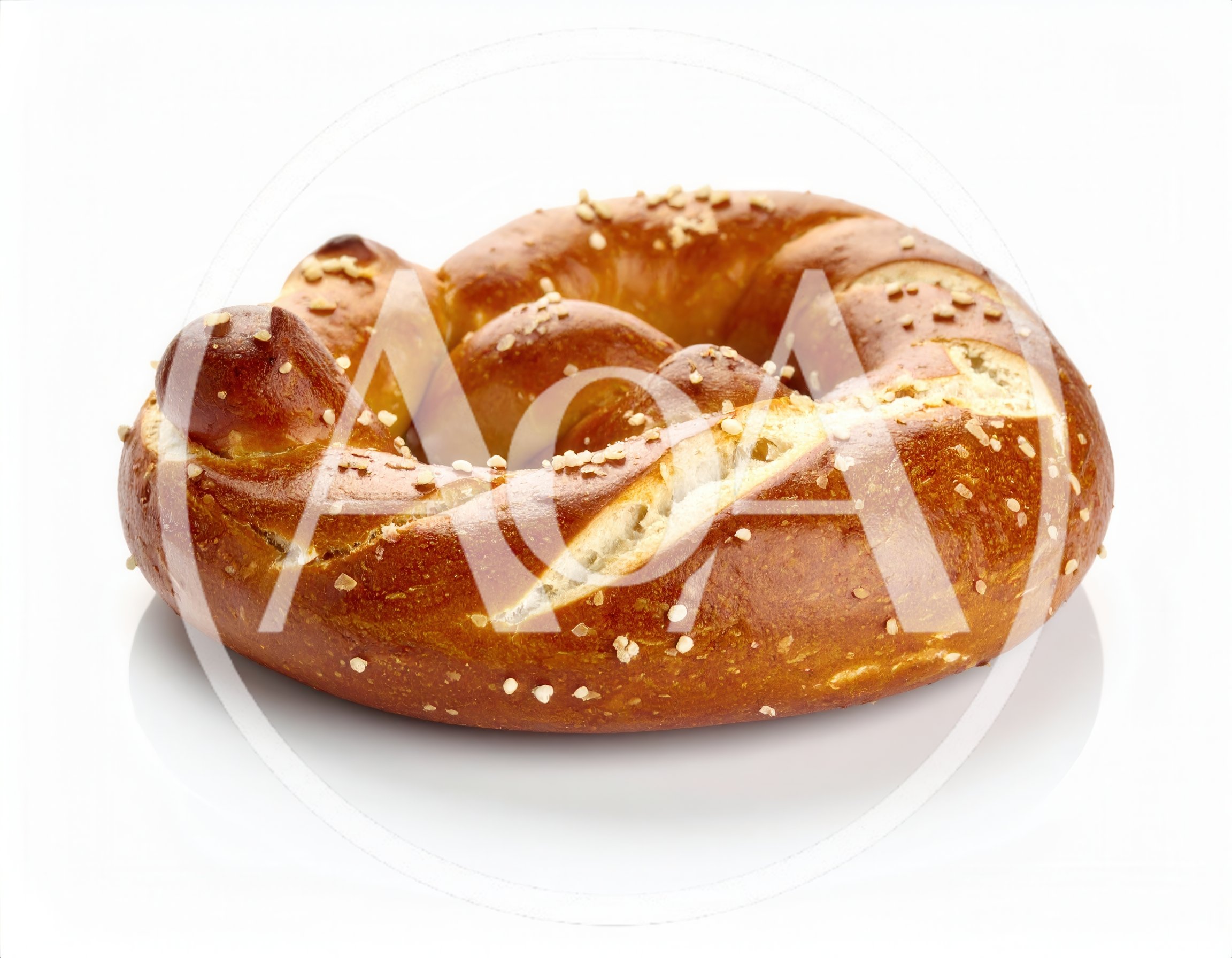 Freshly Baked Soft Pretzel On White Background